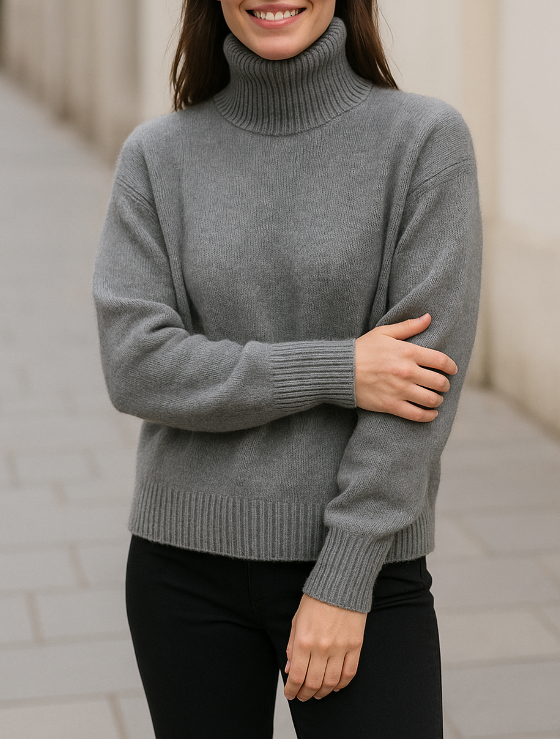 Women’s Turtleneck Pullover Sweater, Thick Knitted Jumper, Autumn Winter Office Knitwear Top | VIQA© NEDERLAND