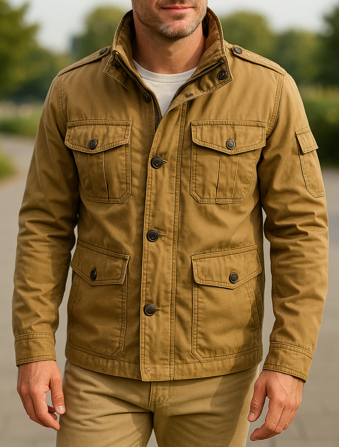 Heren Utility Cargojack, Outdoor Multi-Zakken Camo Veldjas, Casual Wandeluniformtop | VIQA VIQA© NEDERLAND