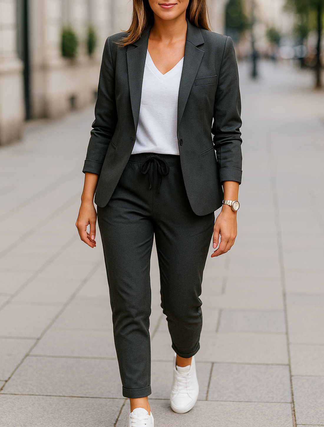 Zakelijk Pak Voor Dames, Elegante Tweedelige Set Met Broek Met Eelastische Taille | VIQA VIQA© NEDERLAND