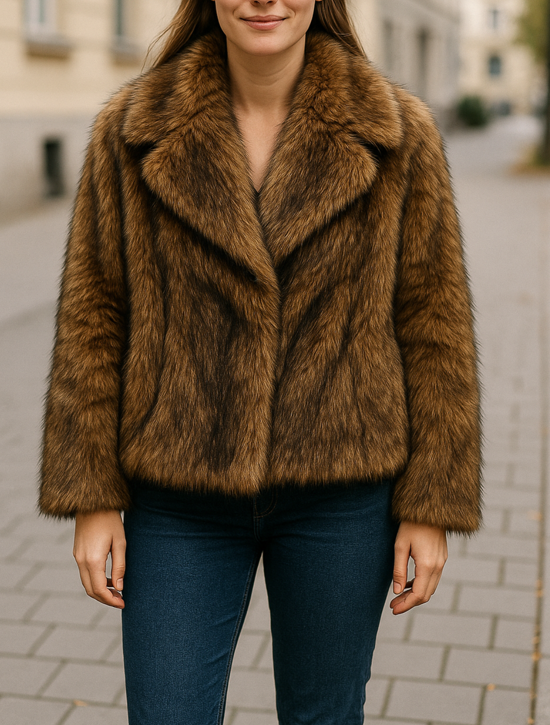 Elegante Nepbontjas Voor Dames, Zachte, Warme Jas Met Revers, Herfst En Winter Bovenkleding | VIQA VIQA© NEDERLAND