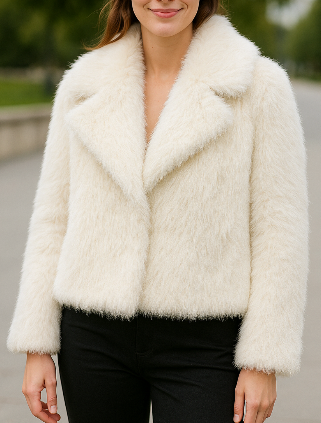 Cropped Bontjas Voor Dames, Chique Reverskraag, Dikke Winterjas Met Drukknopen | VIQA VIQA© NEDERLAND