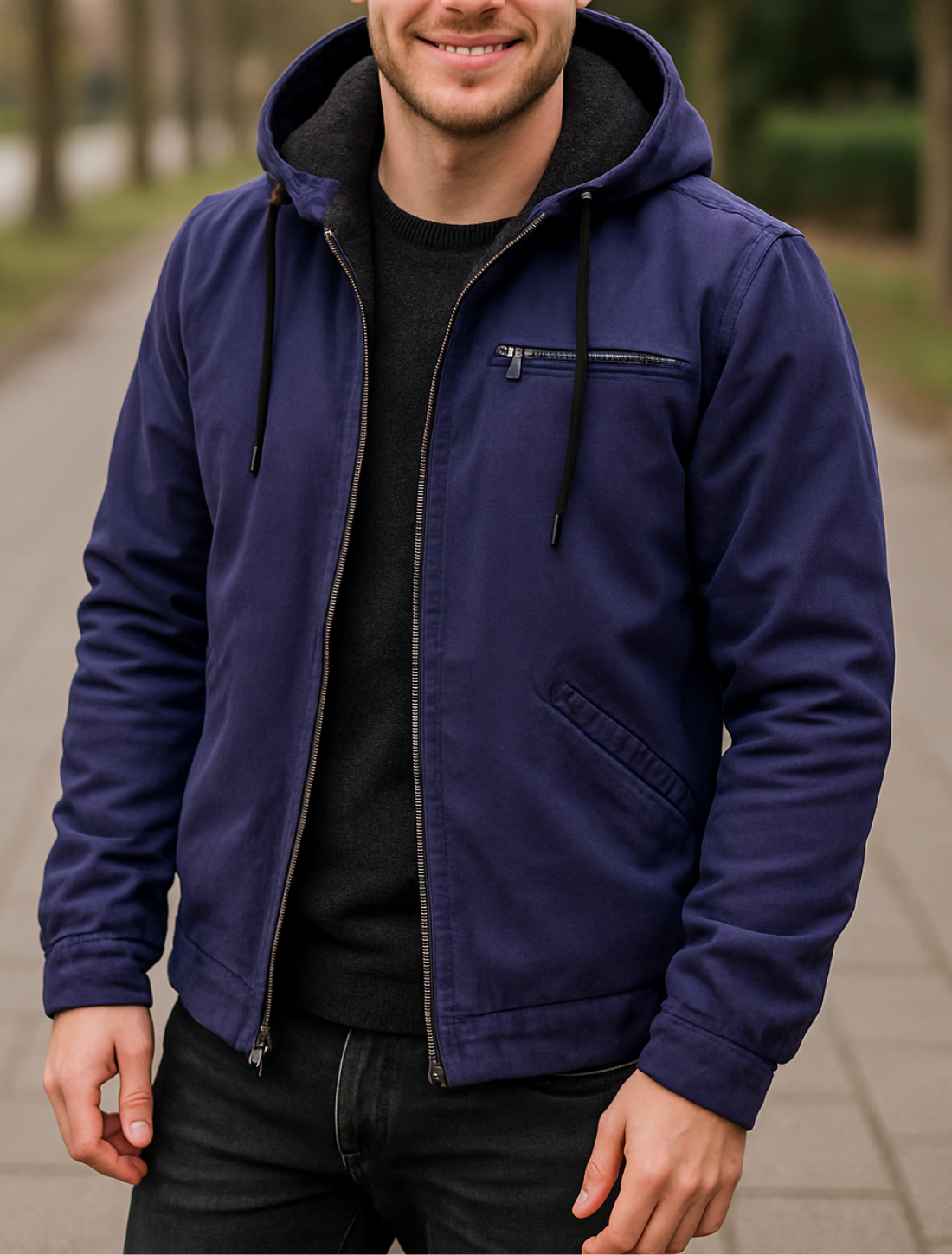 Heren Katoenen Gewatteerde Jas, Casual Effen Rits Parka, Winter Trendy Losse Jas | VIQA VIQA© NEDERLAND