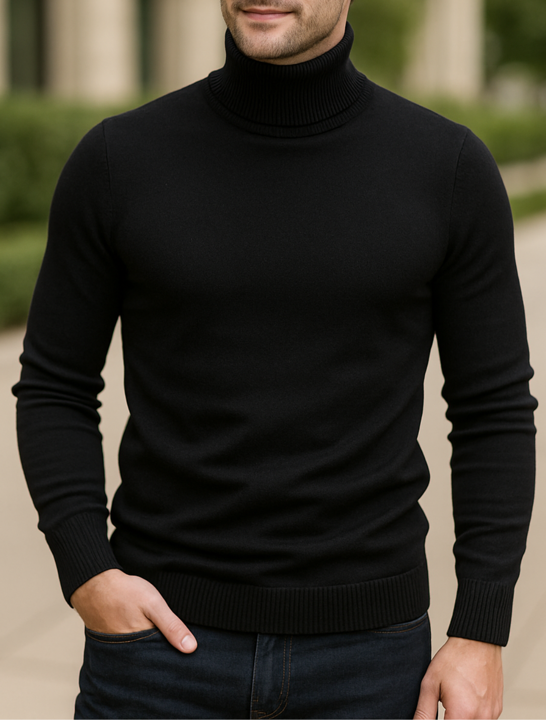 Heren Coltrui, Slim Pasvorm Effen Kleuren Trui, Warme Winter Hoge Hals Lange Mouwen Top | VIQA VIQA© NEDERLAND