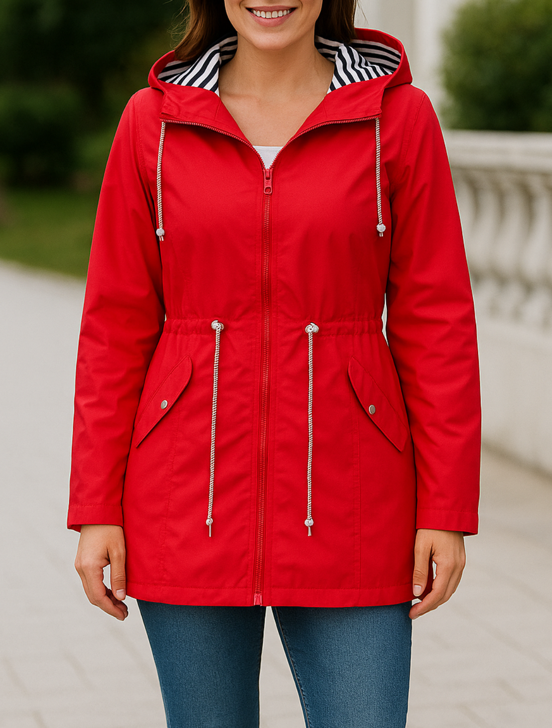 Waterdichte Regenjas voor Vrouwen, Lichtgewicht Casual Outdoor Regenjas Met Kap En Koord | VIQA VIQA© NEDERLAND