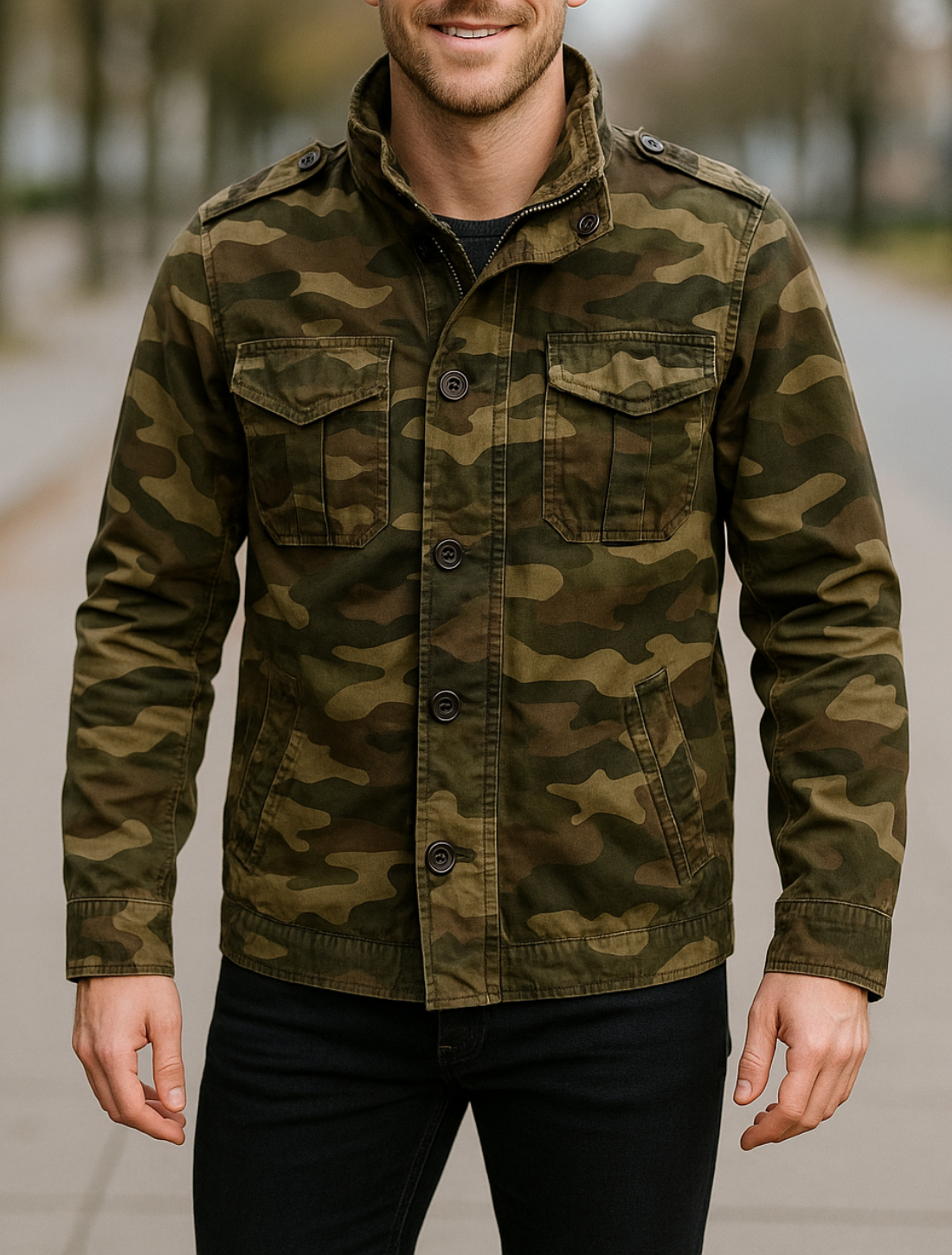 Heren Denim Cargo Jas, Outdoor Multizakken Camo Veldjas Voor Casual Wandelen | VIQA VIQA© NEDERLAND