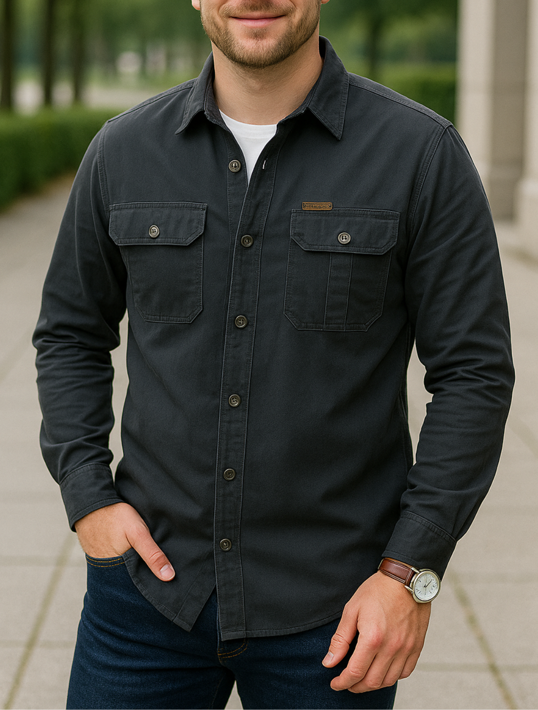 Heren Cargo Shirt, Lange Mouwen, Meerdere Zakken Tactisch Casual Shirt Met Revers | VIQA VIQA© NEDERLAND