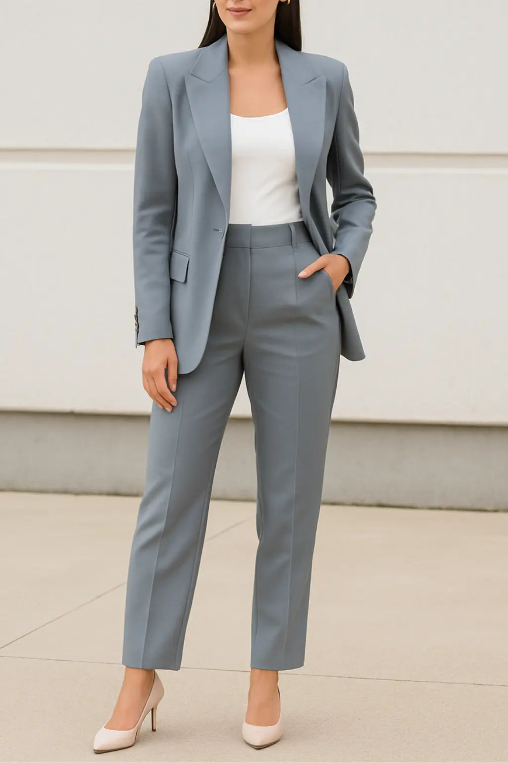 Casual Blazer Voor Dames, Colbert Met Lange Mouwen En Effen Kleur, Knoopsluiting Voor Kantoor, Werkkleding Top | VIQA VIQA© NEDERLANDGrijs / 2XL