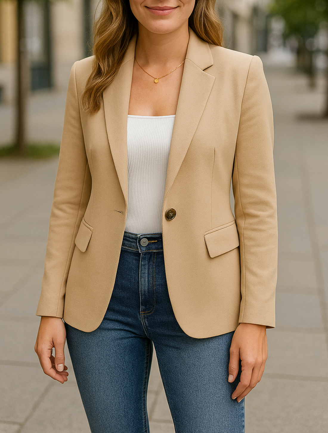 Blazerjas Voor Dames, Elegante Zakelijke Jas Met Lange Mouwen En Revers, Casual Losse Bovenkleding | VIQA VIQA© NEDERLAND