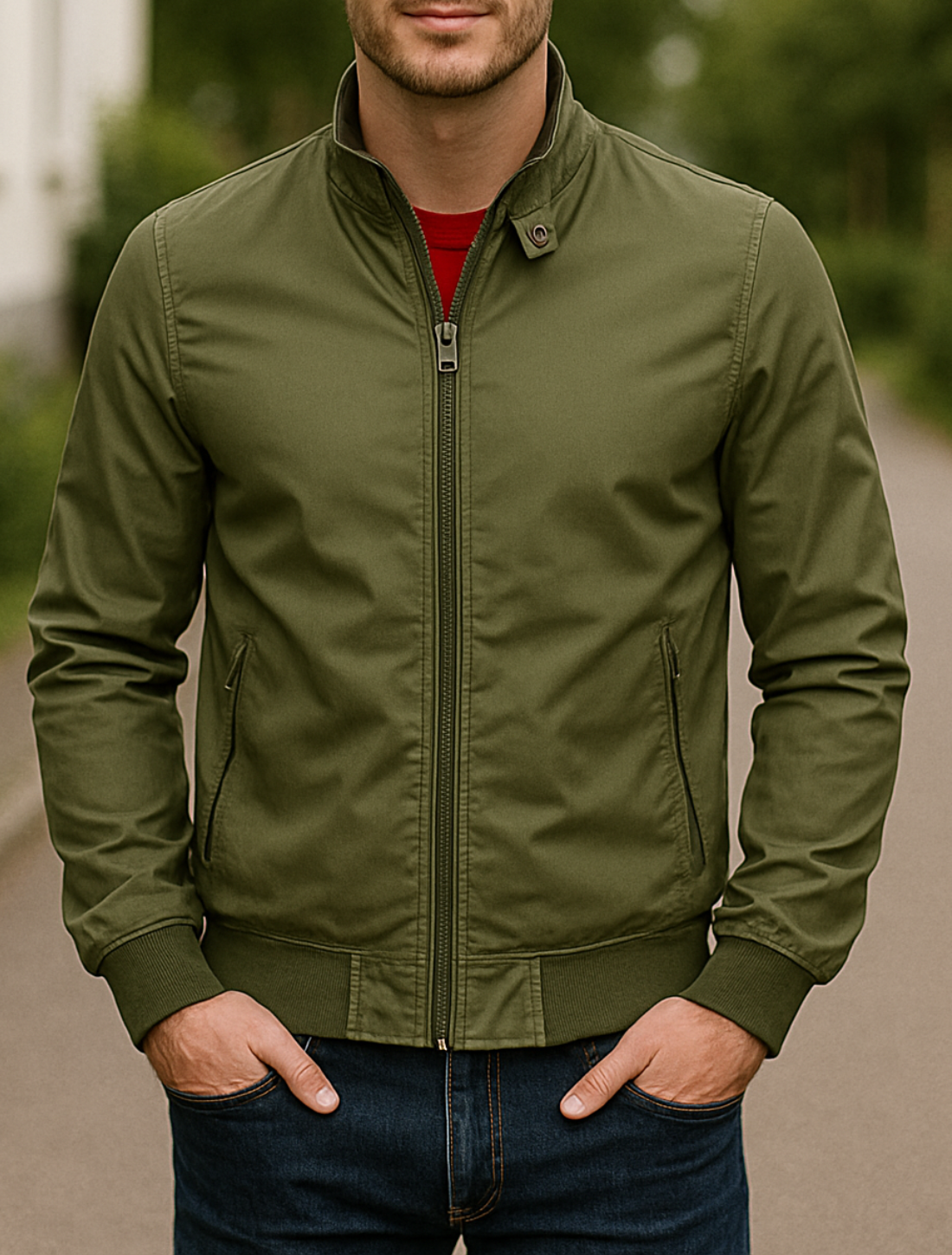 Effen Bomberjack Voor Heren, Casual Herfstjas Met Opstaande Kraag En Slanke Pasvorm | VIQA VIQA© NEDERLAND