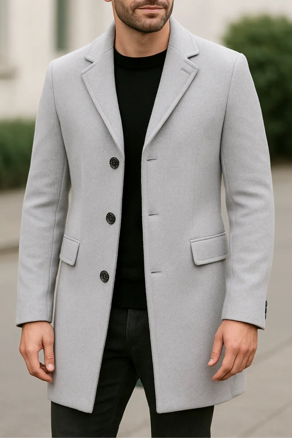 Casual Trenchcoat Voor Heren, Lange, Enkelrijige Jas In Effen Kleur, Lichtgewicht Modieuze Bovenkleding | VIQA VIQA© NEDERLANDWit / 2XL