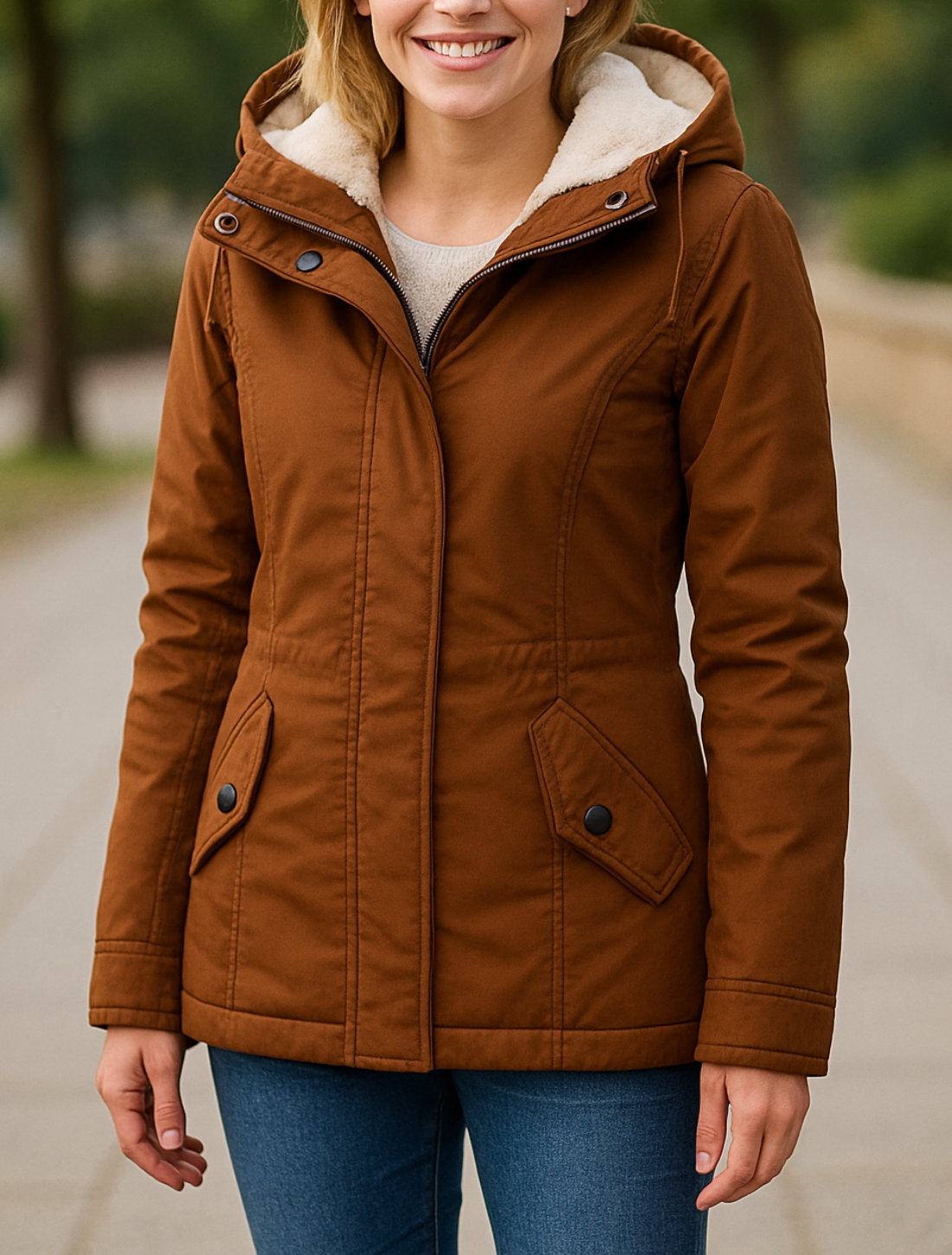 Damesjas Met Capuchon En Fleecevoering, Dikke Warme Halflange Winterjas | VIQA VIQA© NEDERLAND