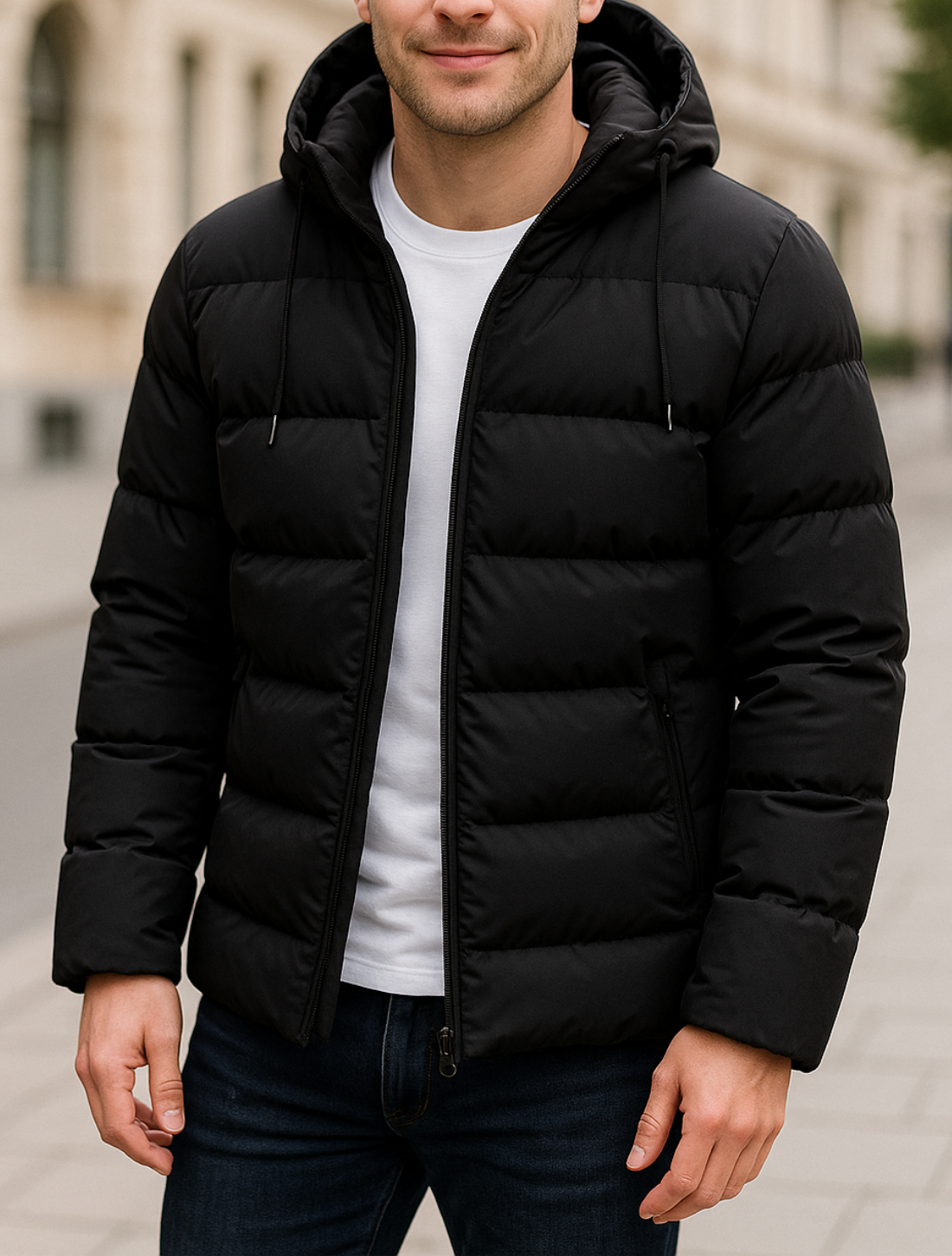 Heren Winterparka, Dikke Pufferjas met Capuchon, Casual Warme Outdoorjas | VIQA VIQA© NEDERLANDZwart / 2XL