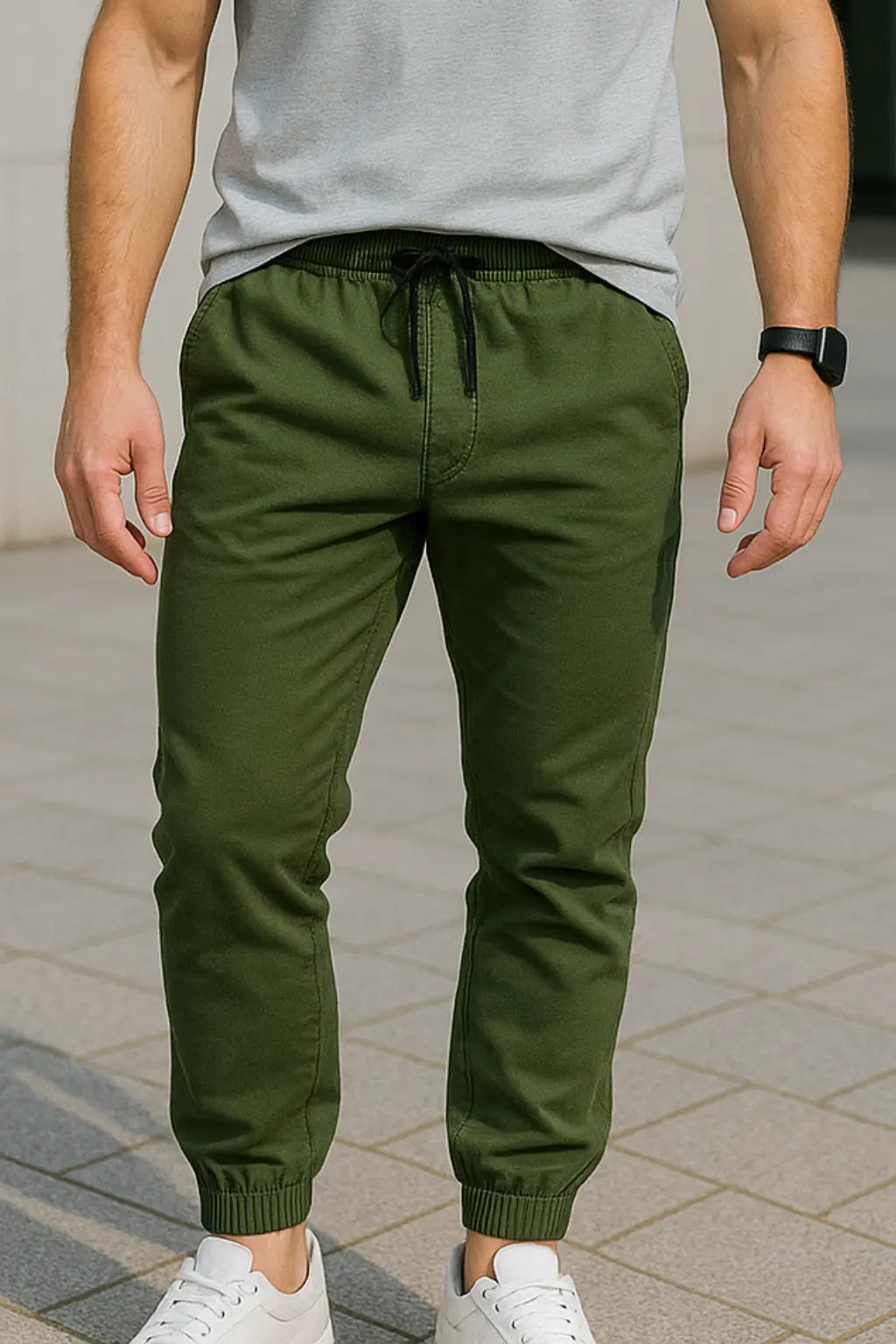 Cargobroek Voor Heren, Losse Rechte Joggingbroek Voor De Zomer, Effen Sportbroek | VIQA VIQA© NEDERLANDGroen / 2XL