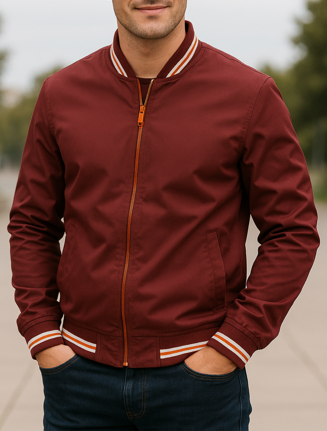 Heren Bomberjack, Staande Kraag Rits Varsity Jas, Winter Herfst Outdoor Casual Top | VIQA VIQA© NEDERLAND