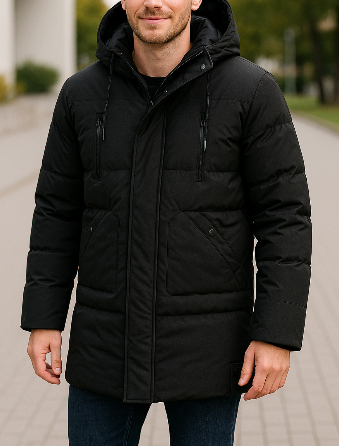 Gewatteerde Winterjas Voor Heren, Halflange Katoenen Donsparka, Warme Thermische Windjack Met Capuchon | VIQA VIQA© NEDERLAND