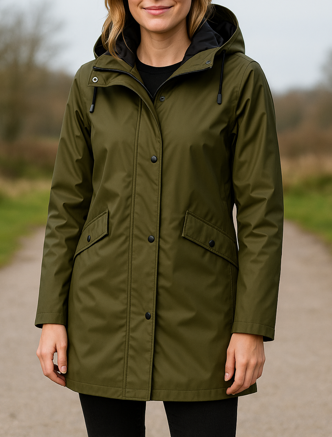 Dames Waterdichte Lange Regenjas, Capuchon Windbreaker Jas, Outdoor Casual Winddichte Jas | VIQA VIQA© NEDERLAND