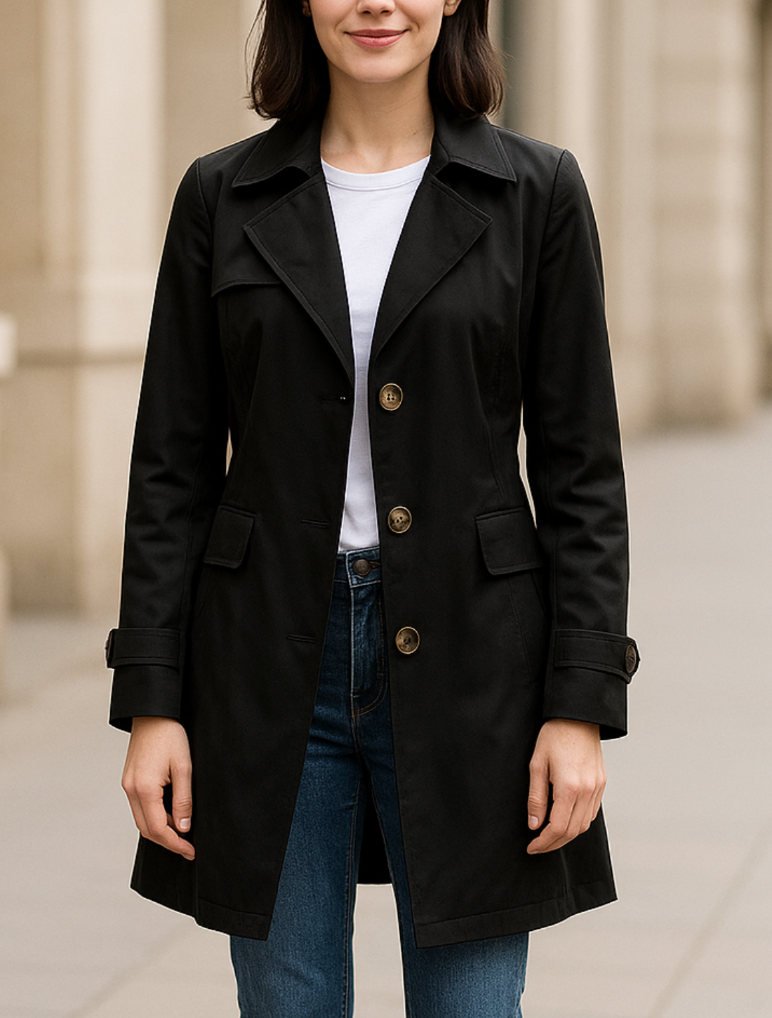 Dubbelrijige Trenchcoat Voor Dames, Middellange Elegante Herfst En Winter Jas Windjack | VIQA VIQA© NEDERLAND