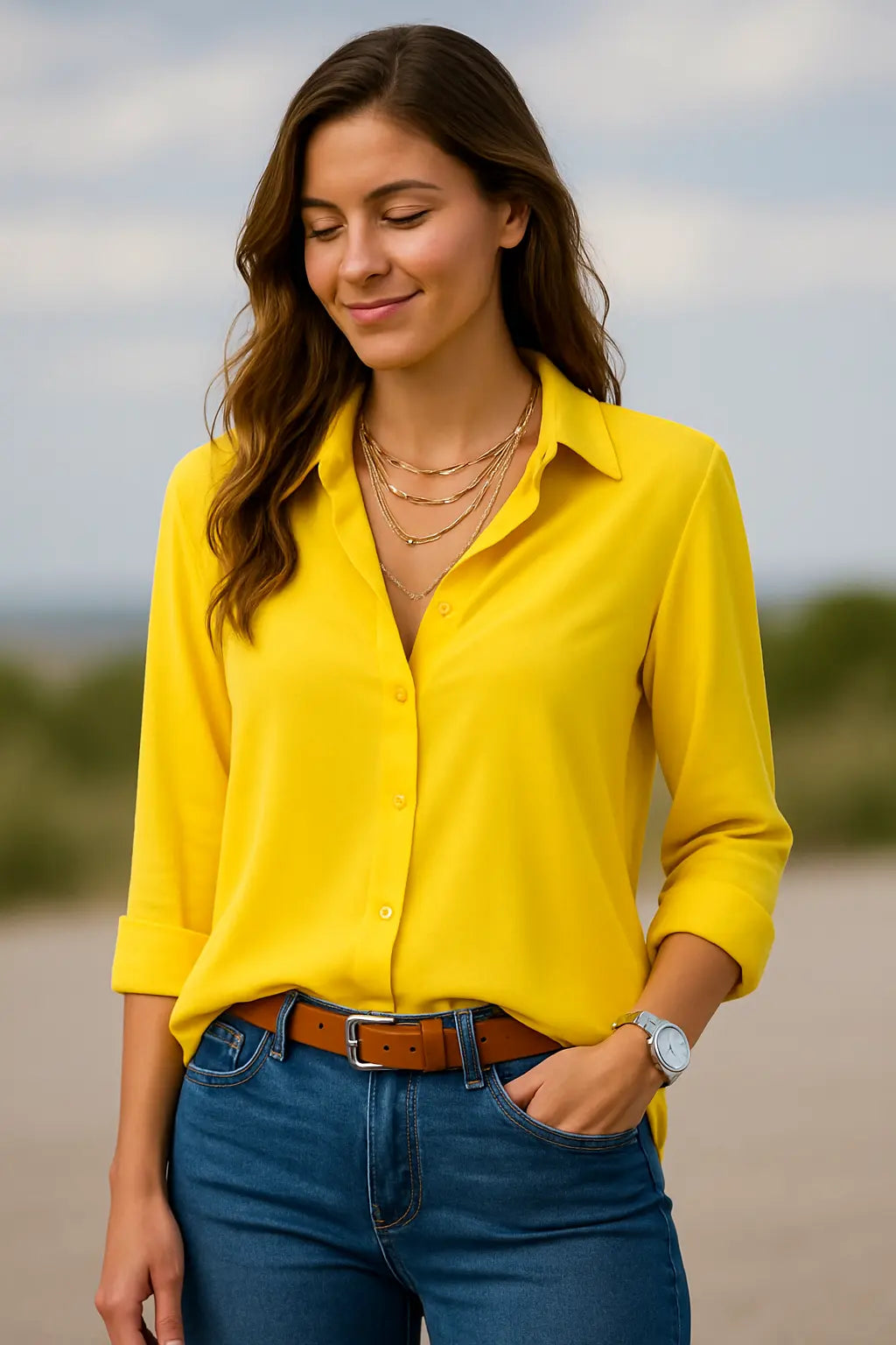 Dames Zomer Blouse, Lange Mouw Elegant Kapsel Shirt, Los Fit Kantoor Tuniek Top | VIQA VIQA© NEDERLAND