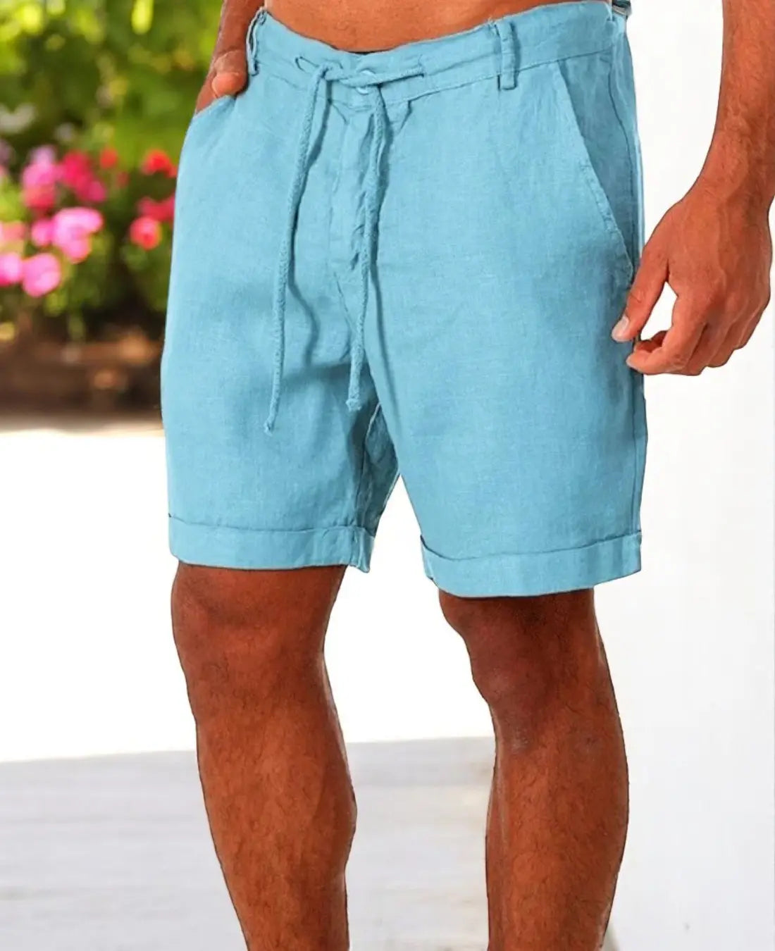 Heren Zomer Linnen Korte Broek, Lichtgewicht Ademende Shorts, Casual Slim Pasvorm | VIQA VIQA© NEDERLANDBlauw-2XL