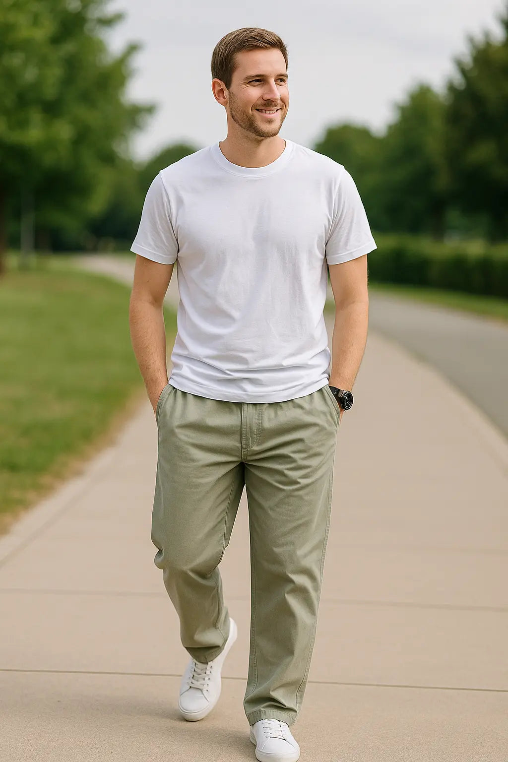 Heren Katoenen Cargo Broek, Zomer Lichtgewicht Werkkleding Joggers, Casual Los Fit Buiten Broek | VIQA VIQA© NEDERLAND