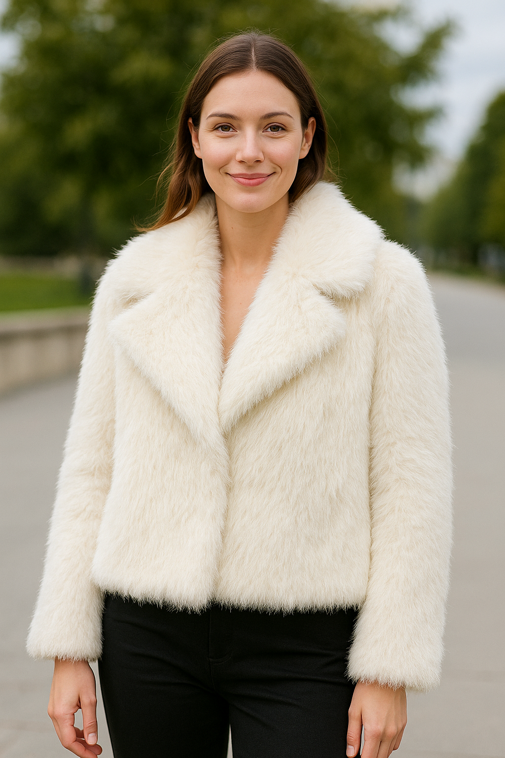 Cropped Bontjas Voor Dames, Chique Reverskraag, Dikke Winterjas Met Drukknopen | VIQA VIQA© NEDERLAND