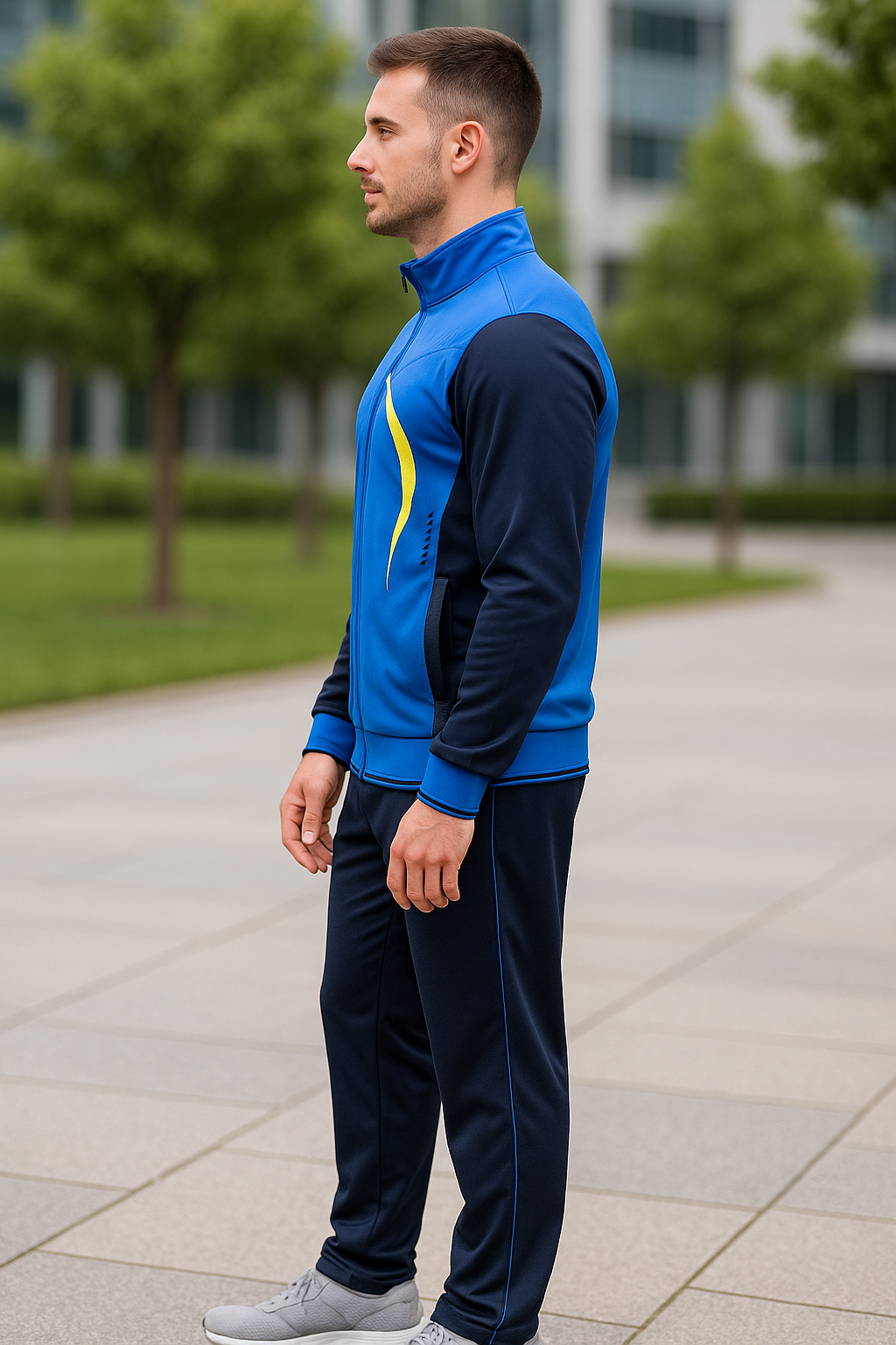 Heren Sportkleding Set, Twee-Delige Jas Met Rits En Broek, Casual Print Jogging Sport Outfit | VIQA VIQA© NEDERLAND