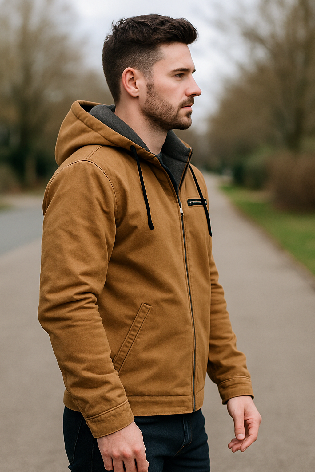 Heren Casual Fleece Jack, Met Capuchon En Ritszak Effen Kleur Winter Warme Jas Voor Buiten VIQA VIQA© NEDERLAND