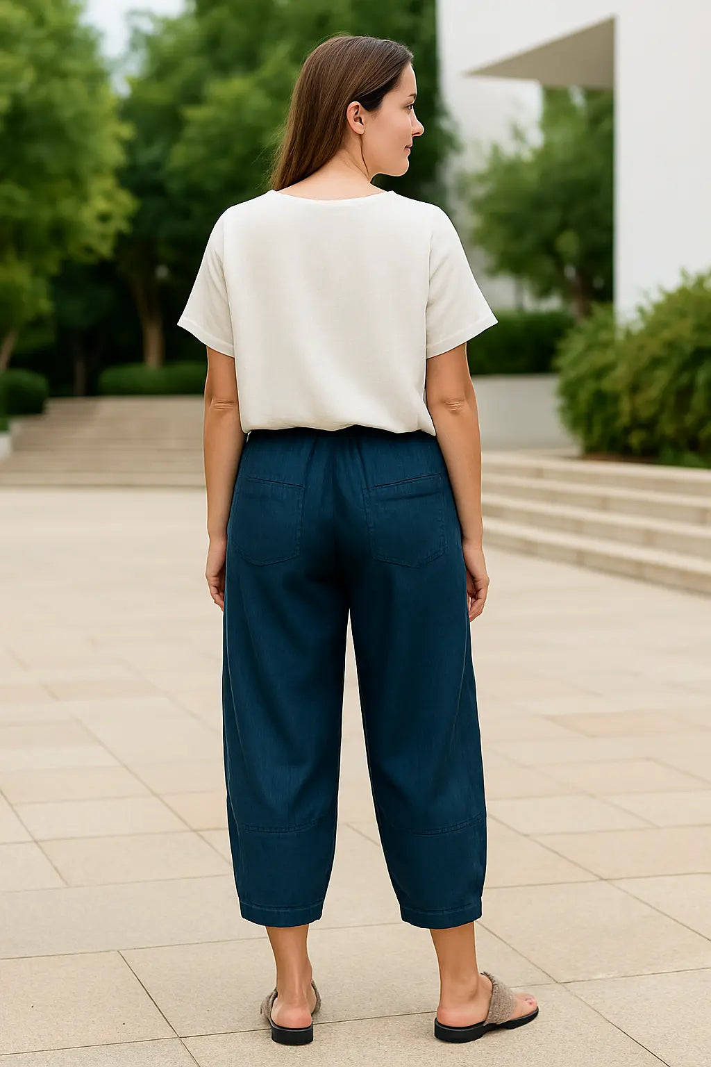 Broek Met Wijde Pijpen Voor Dames, Elastische Broek Met Hoge Taille, Zomerse Casual Broeken | VIQA VIQA© NEDERLAND