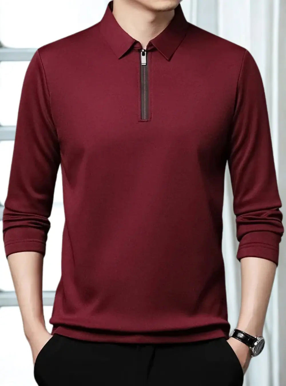 Michael Kwartrits Heren Polo Sweater VIQA© NEDERLANDRood-2XL