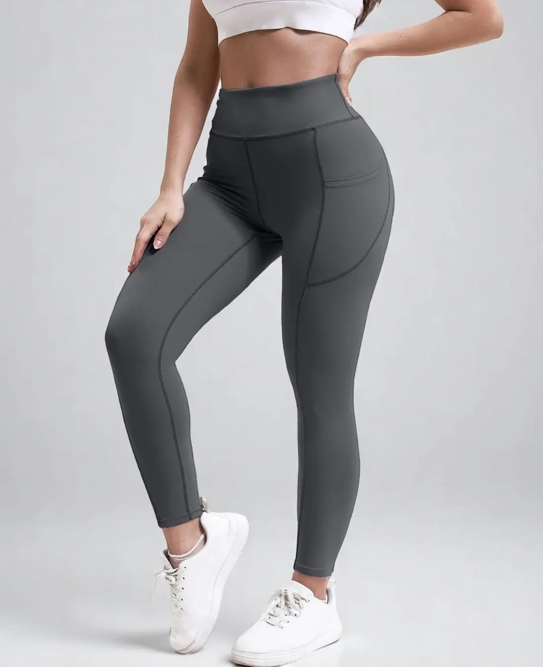 Lena Dames Comfortabele Yoga Leggings Met Hoge Taille VIQA© NEDERLANDGrijs-L