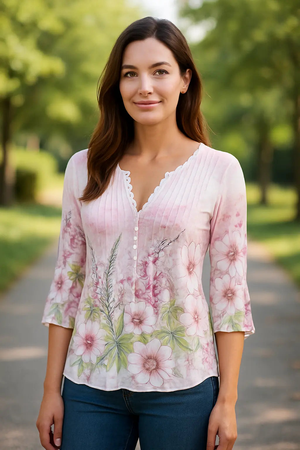 Dames Elegant Gedrukte Blouse, Casual Lange Mouwen Stijlvol Overhemd Top | VIQA VIQA© NEDERLAND