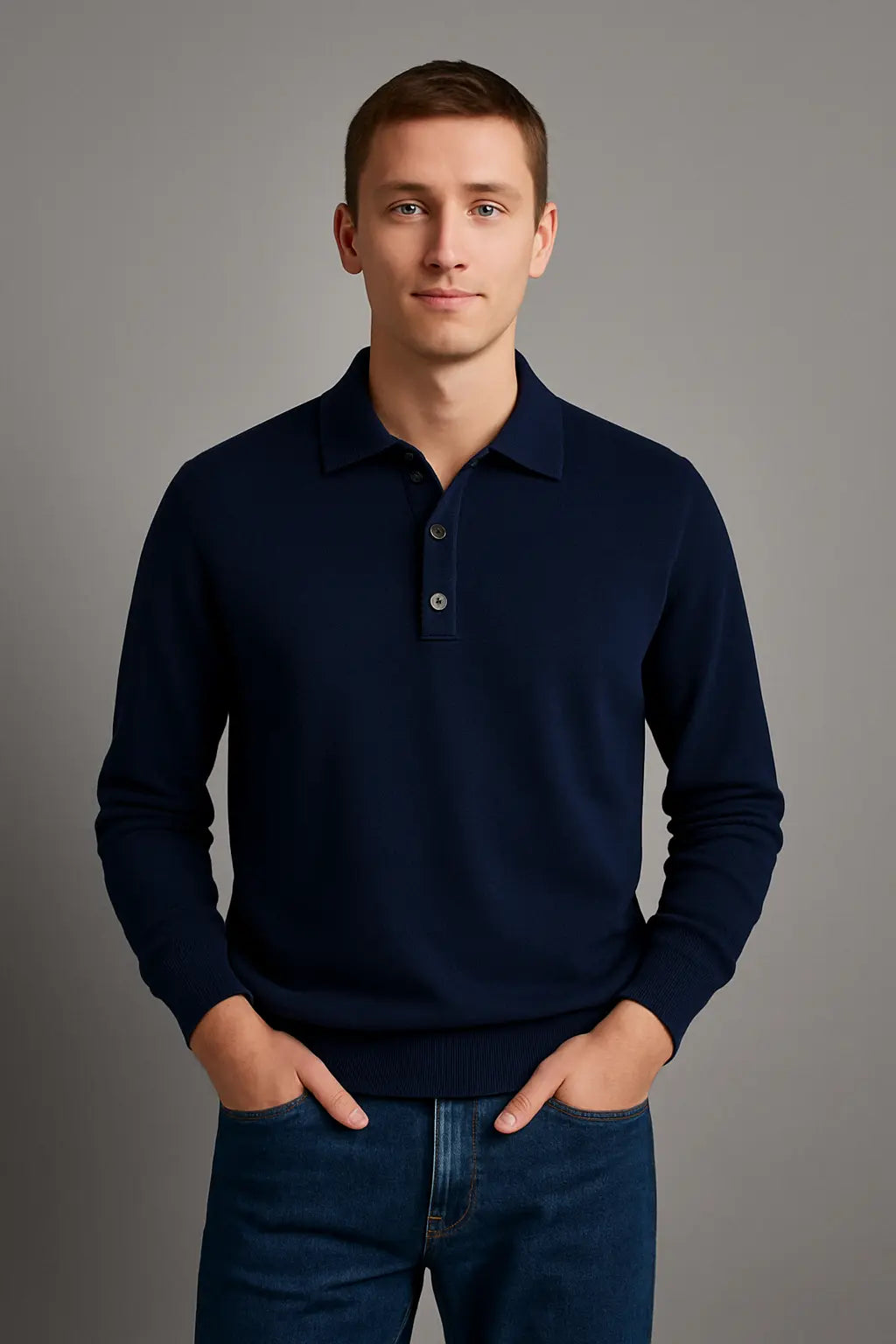 Mark Heren Polo T Shirt Met Knoopsluiting VIQA© NEDERLANDBlauw-2XL