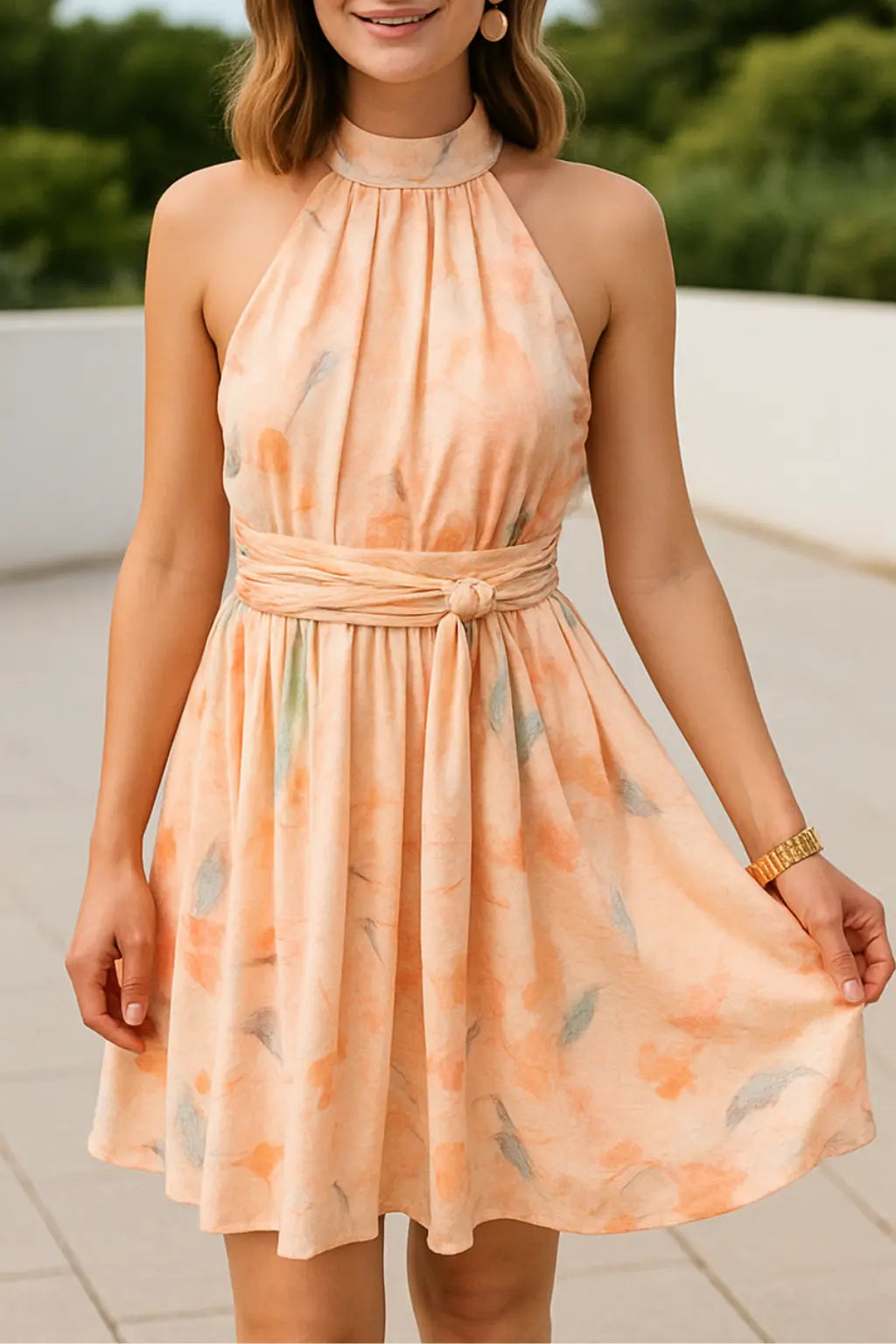 Dames Mouwloze Maxi Jurk, Gedrukt Hoge Taille A-Lijn Zomer Strand Vakantie Outfit | VIQA VIQA© NEDERLANDKleurrijke / 2XL