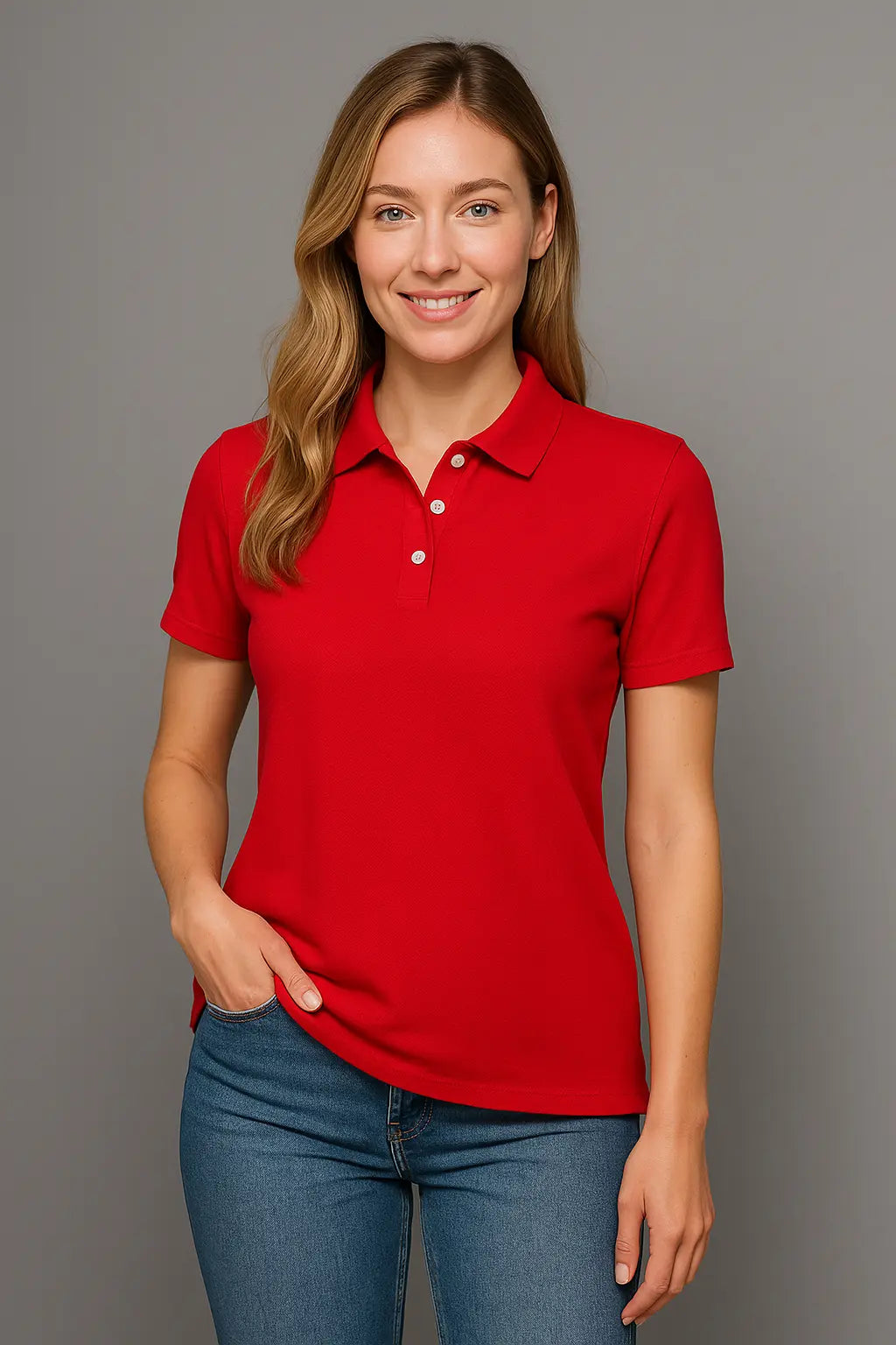 Sophie Dames Zomer Polo T-Shirt Met Korte Mouwen VIQA© NEDERLANDRood-2XL