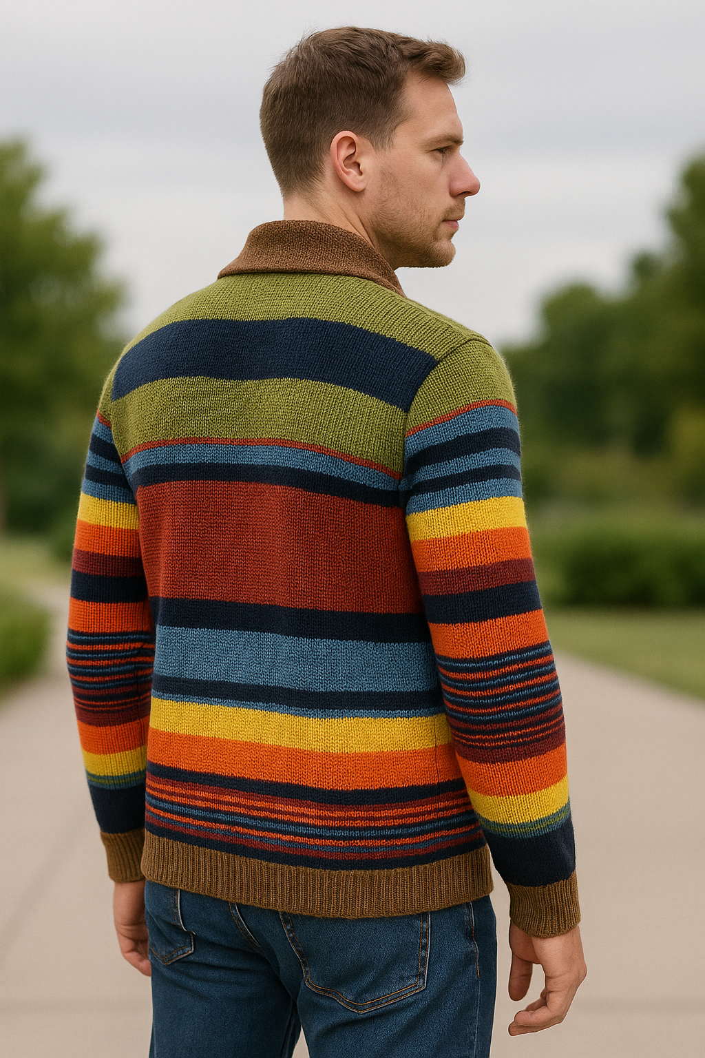 Heren Trui Met V-Hals, Slim Pasvorm, Kabelbreisel, Merinowol, Patchwork, Lange Mouwen | VIQA VIQA© NEDERLAND