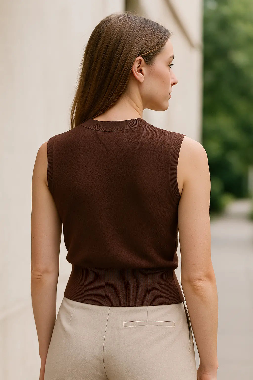 Dames V-hals Gebreide Tanktop, Effen Kleur Zomer Mouwloos Shirt | VIQA VIQA© NEDERLAND