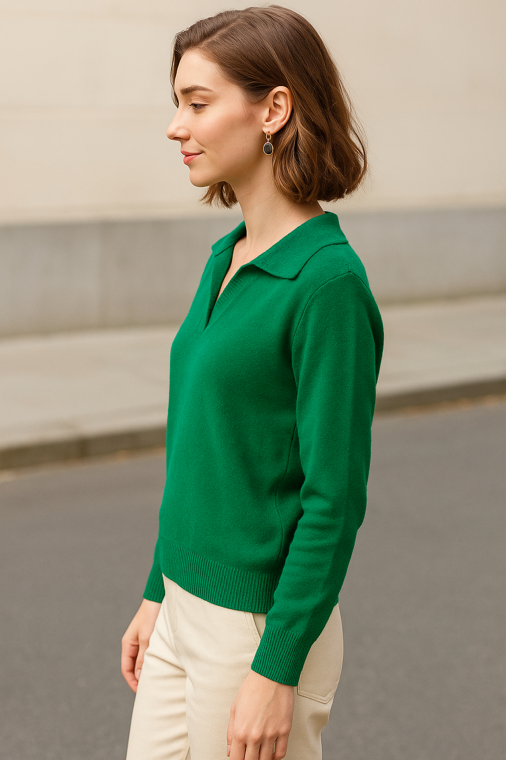 Dames Kasjmier Trui, Polo Kraag Los Gebreide Trui, Dikke Winter Trui | VIQA VIQA© NEDERLAND