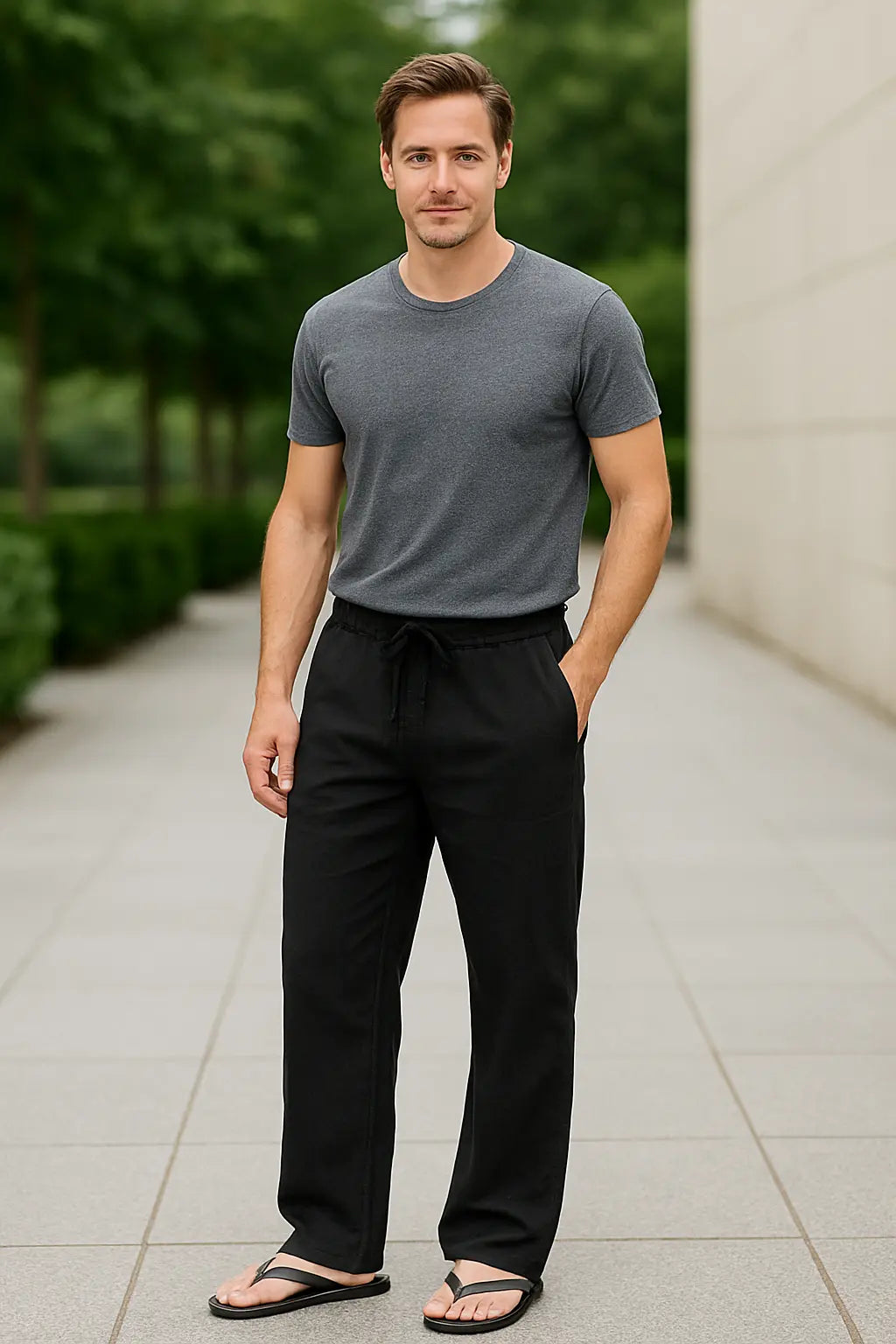 Lichtgewicht Herenbroek, Elastische Taillebroek, Casual Lange Zomerbroek | VIQA VIQA© NEDERLAND