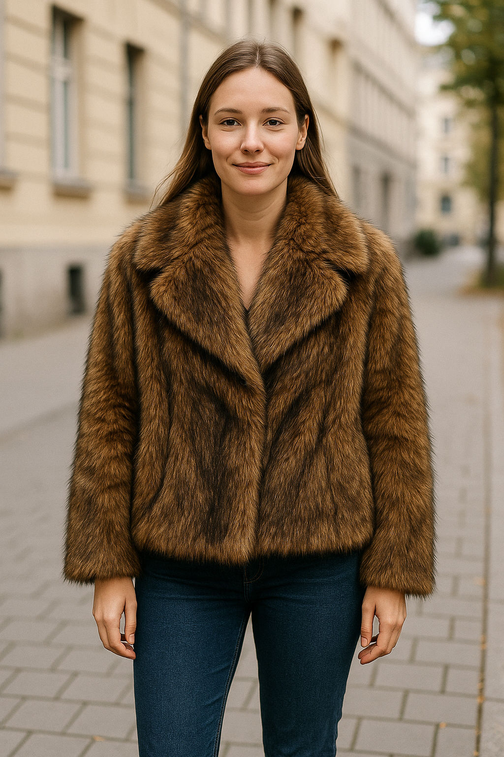 Elegante Nepbontjas Voor Dames, Zachte, Warme Jas Met Revers, Herfst En Winter Bovenkleding | VIQA VIQA© NEDERLAND