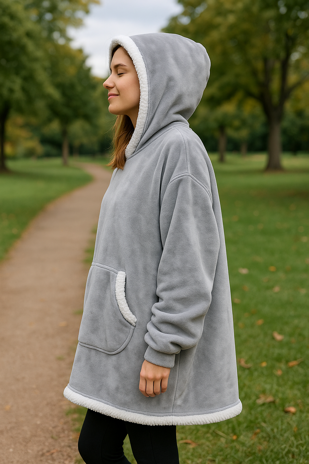 Hoodie-Deken Met Mouwen Voor Dames, Oversized Trui Met Zakken Van Winterfleece Met Ruitjesmotief | VIQA VIQA© NEDERLAND