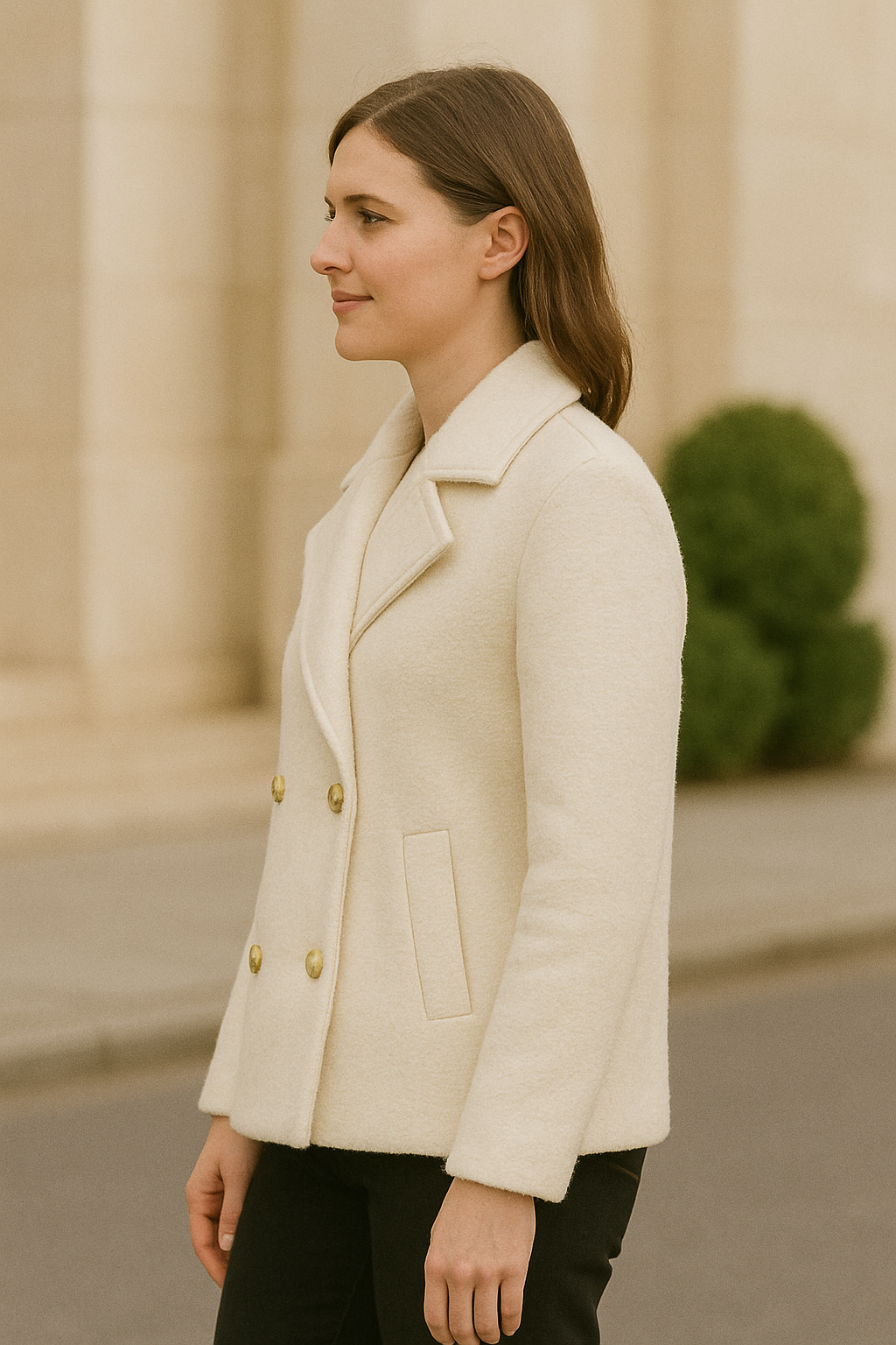 Vrouwen Parel Button Coat, Double Breasted Frans ontwerp Herfst Fashion | VIQA VIQA© NEDERLAND