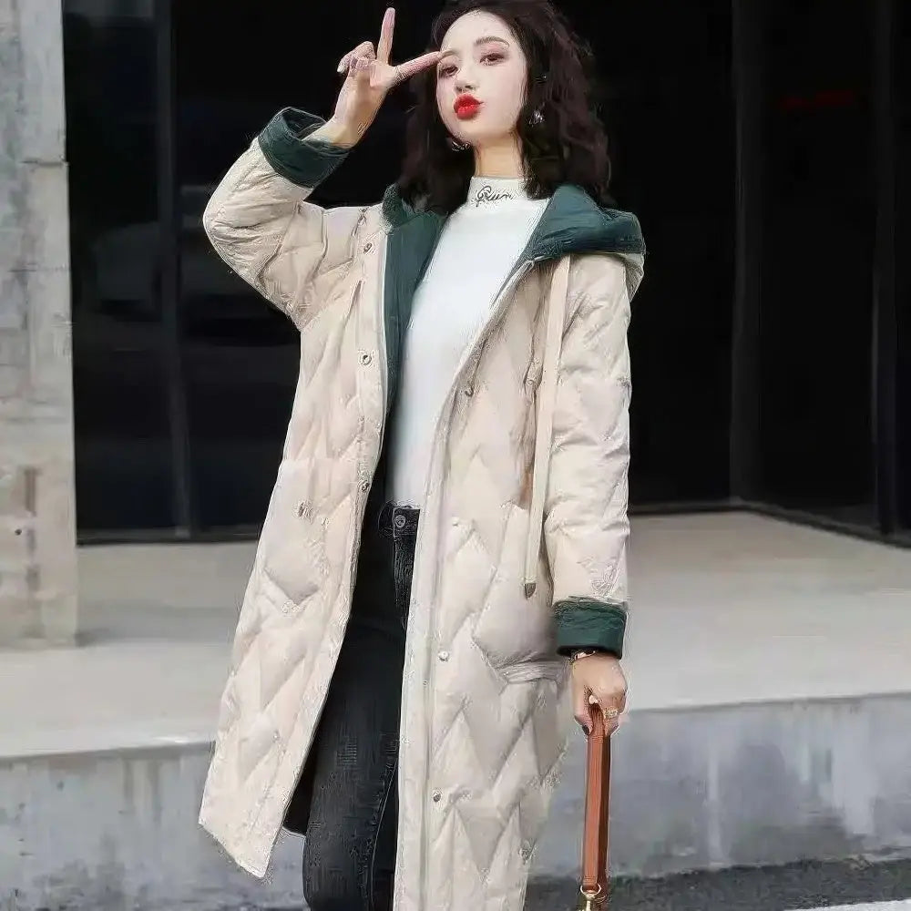 Witte Eendendonsjas Met Capuchon Voor Dames VIQA© NEDERLAND