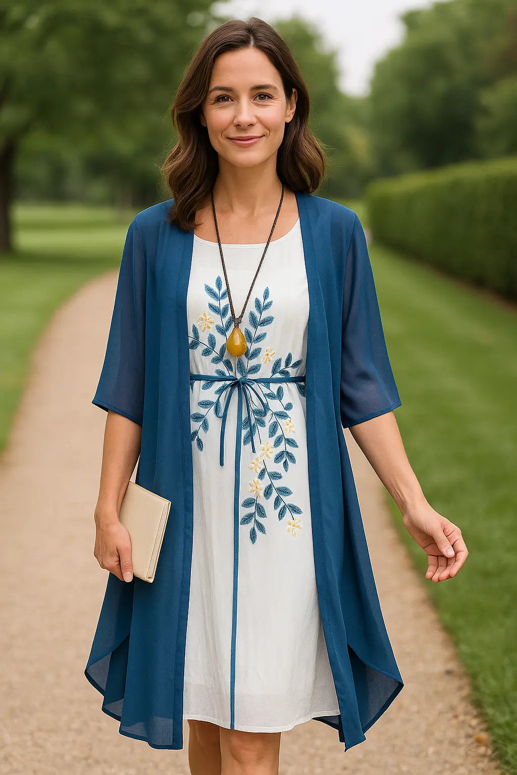 Dames 2-Delige Midi-Jurkenset, Bloemenjurk Zonder Mouwen Met Lang Vest, Outfit Voor Bruiloftsgasten | VIQA VIQA© NEDERLAND