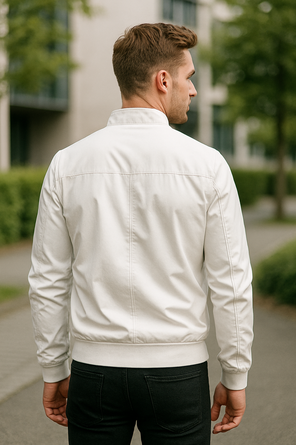 Heren Winterjas, Effen Kleur Casual Staande Kraag Bomber, Herfst Slim Fit Bovenkleding | VIQA VIQA© NEDERLAND