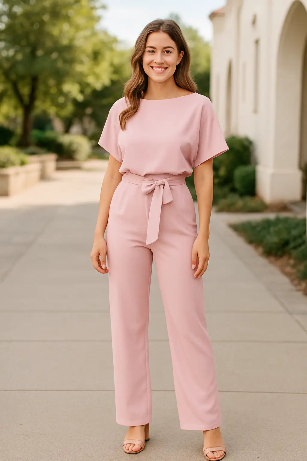 Zomerse Jumpsuit Voor Dames, Elegante Jumpsuit Met Korte Mouwen En Wijde Pijpen, Outfit Met Holle Tailleband | VIQA VIQA© NEDERLAND