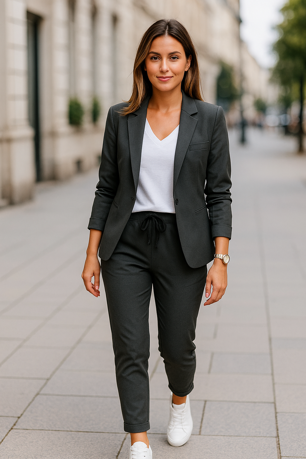 Zakelijk Pak Voor Dames, Elegante Tweedelige Set Met Broek Met Eelastische Taille | VIQA VIQA© NEDERLAND