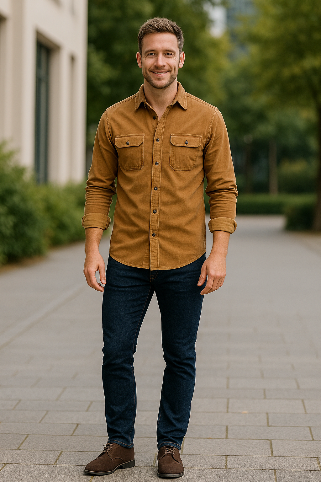 Heren Corduroy Overhemd, Enkelrijks Slim Pasvorm, Zakelijke Casual Effen Katoen Herfst En Winter Top | VIQA VIQA© NEDERLAND