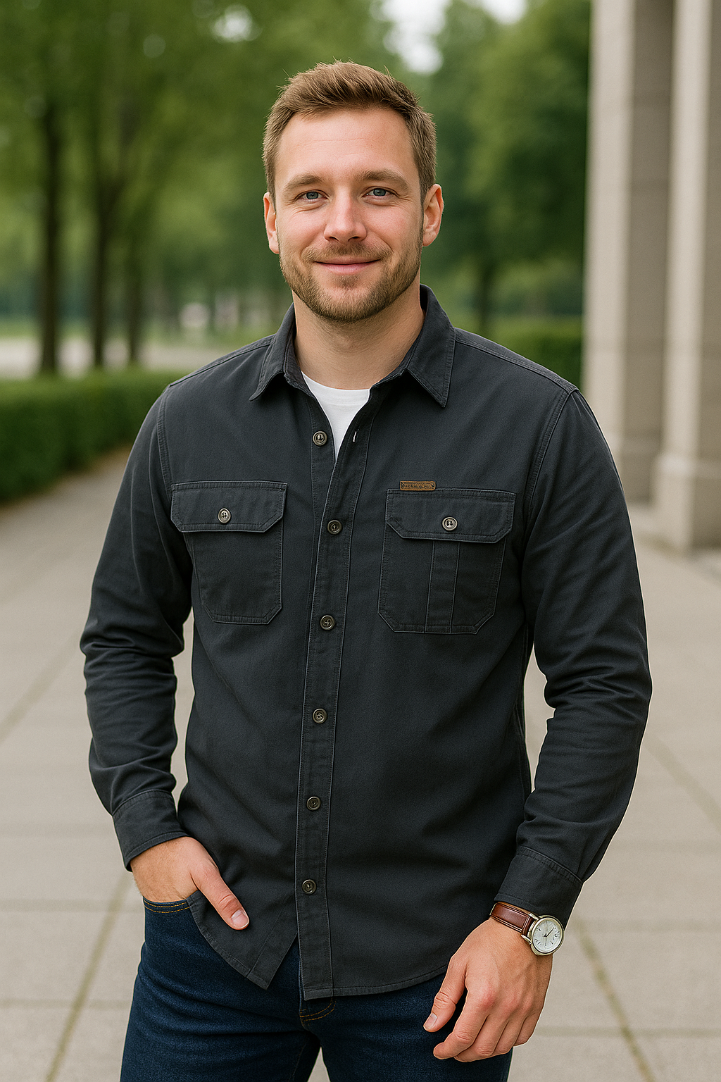 Heren Cargo Shirt, Lange Mouwen, Meerdere Zakken Tactisch Casual Shirt Met Revers | VIQA VIQA© NEDERLAND