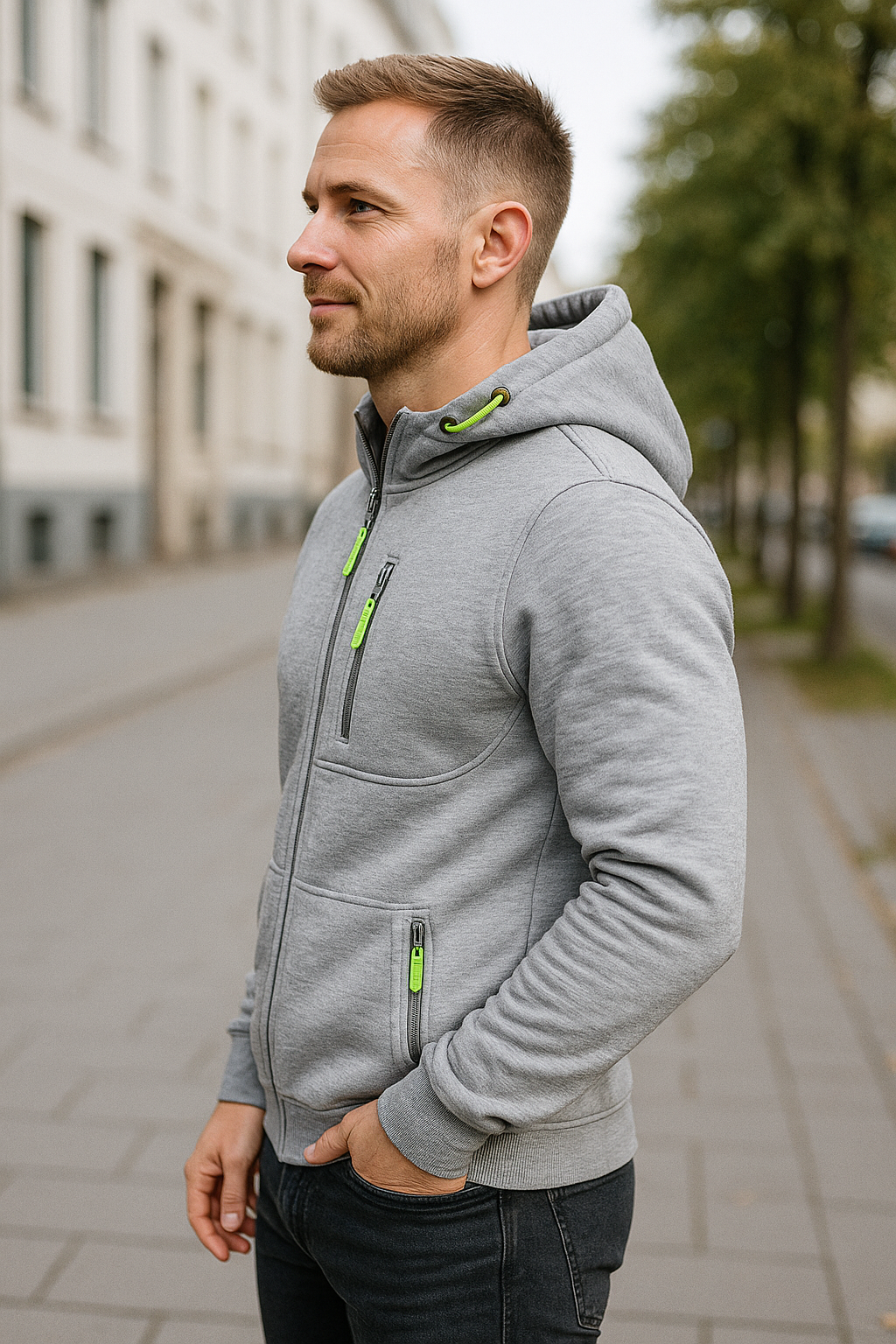 Herenjas Met Capuchon, Effen Gekleurde Casual Hoodie Met Lange Mouwen En Ritssluiting Gym Sport Hoodie Lente Herfst | VIQA VIQA© NEDERLAND