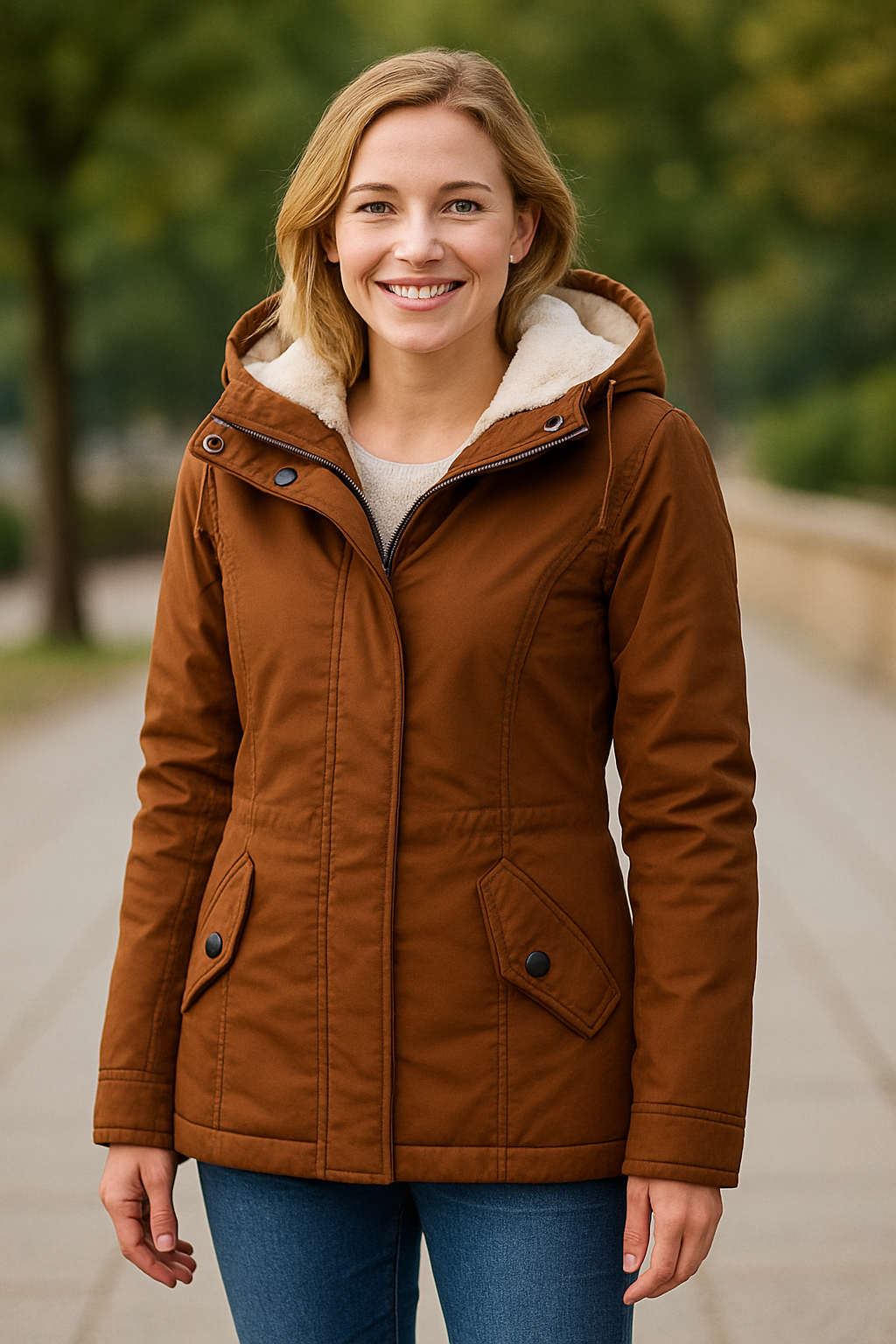 Damesjas Met Capuchon En Fleecevoering, Dikke Warme Halflange Winterjas | VIQA VIQA© NEDERLAND